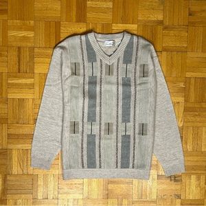 Arnold Palmer Grey and Blue Vertical Striped Sweater